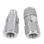 ZUN 3/4'' NPT 5/8'' Body High Flow Hydraulics Flat Face Quick Connect Coupler Set 15871375