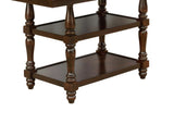 ZUN 1pc Espresso Brown Finish Counter Height Table with 2 Storage Shelves Thick Turned Legs Dining Room B011P210111