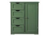 Tall Bathroom Cabinet with 1 Door 4 Drawers Vertical-Slat Finish Storage Cabinet with Lacquered MDF 38072252