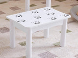 Black and white panda MDF painted finish, solid wood legs, 1-drawer children's dressing table set, 19880855