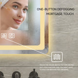 36 in. H LED Single Vanity Mirror in Polished Crystal Vanity LED Mirror for W2026P203669