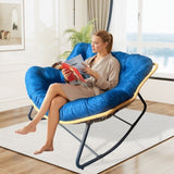 9.7Ibs Ultra-Plush Rattan Rocking Chair With Anti-Tip Design, 450LB Capacity Rattan Lounge Chair for W2887P271800