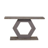 U_Style Modern Entryway Table with Innovative Hollow Hexagon Leg Structure and Premium Fir Veneer N711P241272A