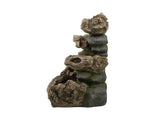 18.9x16.1x30.3" Decorative 5 Tier Wood Rock Inspired Water Fountain with Lights and Pump, Brown W2078P178881