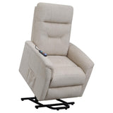 Beige Upholstered Power Lift Recliner with Storage Pocket B062P145449
