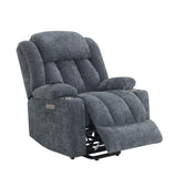 ZUN ACME Omarion Power Recliner w/Lift, Heating & Massage, Blue Velvet LV02996