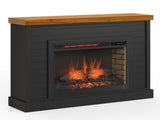 48 inch Fireplace with Mantel, Black and Whiskey Finish B108131560