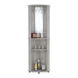 Chicago Corner Bar Cabinet, Rack, Glass Door B070P173191