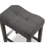 Sora Button Tufted Counter Height Saddle Stool, Set of 2, Gray T2574P164819