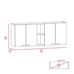 ZUN Winslow 150" Wall Cabinet, Four Doors, Two Divisions, Two Shelves B128P148993