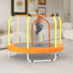 ZUN 55-inch Trampoline for Kids Indoor & Outdoor Small Toddler Trampoline with Basketball Hoop 11793411