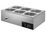 110V 1200W 3L*6 Stainless Steel Small Six Plates Heating Food Warming Soup Pool Silver 47456764