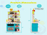 Blue Kids Corner Play Kitchen with Realistic Sounds, Lights & Steam, 95PCS Accessories Pretend 17632106