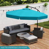 10 Feet Patio Cantilever Umbrella - Turquoise 04054483