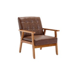 ZUN Accent Chairs Set of 2 with Table, Mid Century Modern Accent Chair, Wood and Fabric Armchairs 03533300