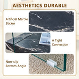 31.4 Inch Modern Two-Tier Square Coffee Table - An Elegant Combination of Clear Glass and Black W1151P232659