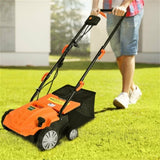 13" Electric Lawn Dethatcher w/ Collection Bag and Removable Blades -Orange 23993158