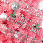 ZUN 6ft 1600 Branches PVC Christmas Tree Pink 61306166