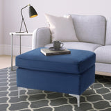 Blue Rectangle Ottoman B062P185661