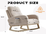 Modern Accent Rocking Chair Rocking Chair with Solid Wood Legs, Upholstered Nursery Glider Rocker, 86838608