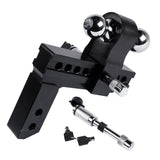 2" Receiver 8" Drop Rise Upgraded Adjustable Trailer Hitch Dual Solid Ball 2" and 2-5/16" 16823396