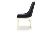 Emrald Modern Style 2PC Dinning Chairs made with wood and Gold Legs Black B009P298422