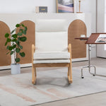 ZUN 25.2"W Modern Rocking Chair Accent Lounge Armchair Comfy Boucle Upholstered High Back Wooden Rocker W1298137118