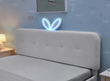 Full Size Kids Upholstered Bed with Oversized Rabbit Ear Headboard, LED Light & 4 Storage Drawers, W1413P384924