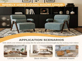 Mid Century Modern Accent Chair with Solid Wood Frame, Upholstered Living Room Chairs with Thick W3835P484157
