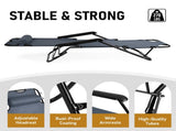 Portable Dual Purposes Extendable Folding Reclining Chair Grey 73061425