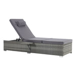 ZUN OUTDOOR SOFA PE RATTAN FURNITURE DECK CHAIR GRAY RATTAN W874P146992