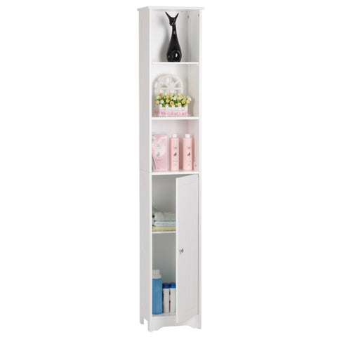 ZUN FCH One Door & Three Layers Bathroom Cabinet White 99595390