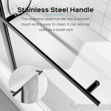 43 in. W * 58 in. H Frameless Folding Shower Doors for Bathtub, 1/4" Thick SGCC Tempered Glass W1552P173134