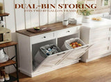 Tilt Out Trash Can Cabinet for Kitchen, Double 10-Gallon Hidden Trash Cabinet with Drawer, Farmhouse 91066255