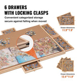 1500 Piece Rotating Wooden Jigsaw Board - 34x26 Inch, Rotating Table With Cover,Portable 15664271