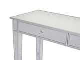 2-Drawer Modern Style Computer Desk MDF Mirror Dressing Table 41.34*14.17*29.92in Silver 20041473