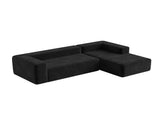 Black Modular Corduroy Sectional Sofa with Chaise Lounge, All-Foam Deep Seat Couch, Soft Wide-Wale 58476253