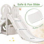 ZUN Toddler Climber and Slide Set 4 in 1, Kidsground Climber Slideset with Basketball Hoop 48698636