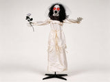 5.7ft Spooky Ghost Bride Animatronic with Withered Rose & Tattered Veil, Life Size Halloween Decor 74836217