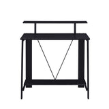 ZUN Black Writing Desk with Upper Shelf B062P184533