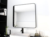 24 x 32 Inch Bathroom Mirror Black Aluminum Frame 74258517