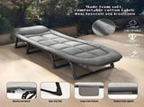 Patio Chaise Lounge Bed, Ergonomic Single Reclining Cot, Portable Heavy Duty Outdoor/Indoor 91892031