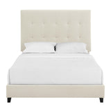 Queen Size Beige Tufted Upholstered Platform Bed B108P160252