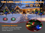 2Pack Solar Christmas Tree Lights 37.4in - 100 LED 4 Colors 8 Modes, IP44 Waterproof Outdoor Pathway 66699131
