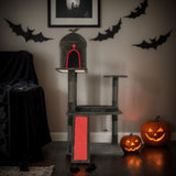 53" Gothic Cat Tree with Coffin Bed, Large Cat Tower with Spacious Cat Condo, Scratching Posts, 75318798