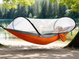 3-in-1 Camping Hammock with Automatic Pop-Up Mosquito Net, Lightweight 70D Nylon Portable Hammock 82727197
