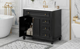 36" Bathroom Vanity with Sink, Black Vanity Cabinet with Flip-Out Drawer, 3 Drawers, 2 Soft-Close N725P283623B