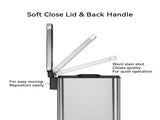 Bedroom / Office Trash Can, 2.6 Gallon Small Stainless Steel Step Garbage Bucket Bin with Soft Close 16846957