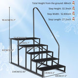 ZUN 5 Step Ladder with Handrail, Swimming Pool Ladder Above Ground, 660 lb Load Capacity RV Steps with 23239640