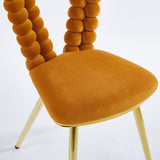 orange and gold Modern chair with iron tube legs, soft cushions and comfortable backrest, W234P188004